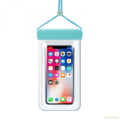 Wodoodporne etui na telefon 115 mm x 220 mm torebka na basen plażę jasnoniebieskie