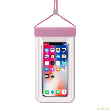 Wodoodporne etui na telefon 115 mm x 220 mm torebka na basen plażę jasnoróżowe