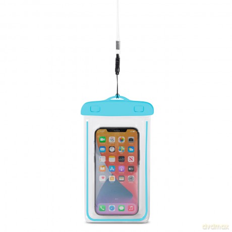 Wodoodporne etui ze smyczą do telefonu PVC - niebieskie