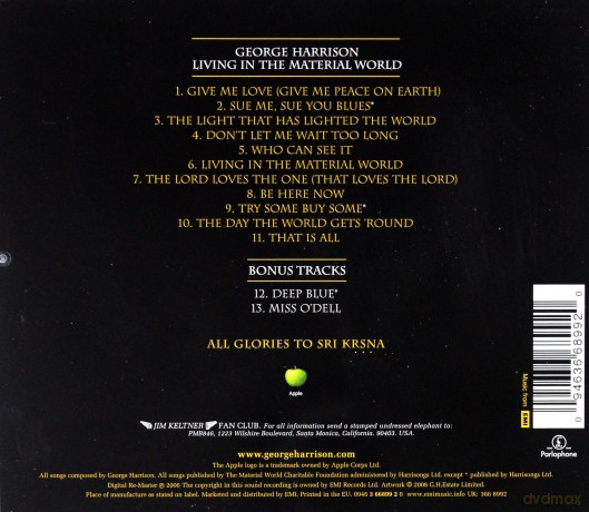 George Harrison: Living In The Material World [CD]