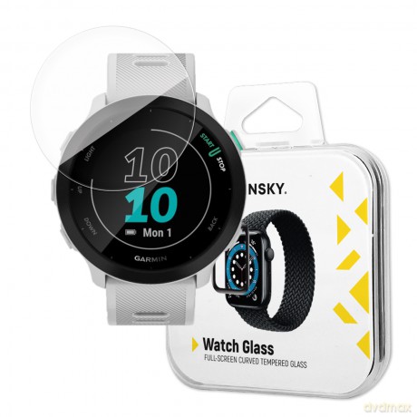 Wozinsky Full Glue Tempered Glass szkło hartowane do Garmin Forerunner 55 9H na cały ekran z czarną ramką