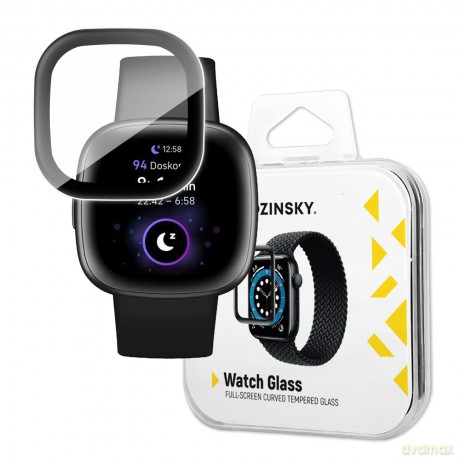 Wozinsky Full Glue Tempered Glass szkło hartowane do Google Fitbit Versa 4 9H na cały ekran z czarną ramką