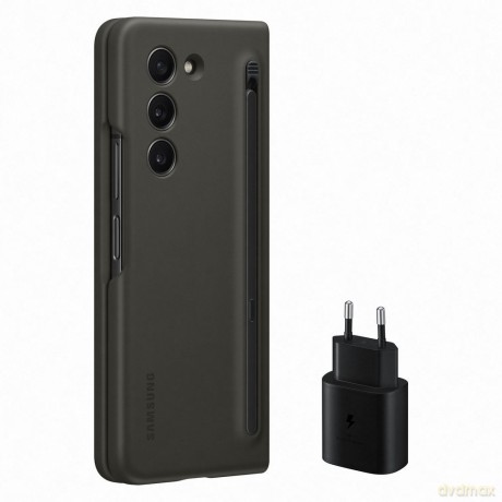 Zestaw etui silikonowe do Samsung Galaxy Z Fold 5 Slim Case z rysikiem + ładowarka sieciowa USB C 25W - czarny