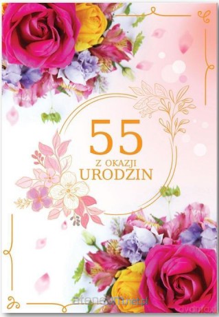 Kartka okolicznościowa Urodziny 55