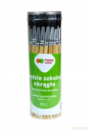 Pędzel szkolny okrągły 2, 6, 10 mix (72 szt)
