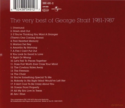 George Strait: The Very Best Of 1981 - 1987 [CD]