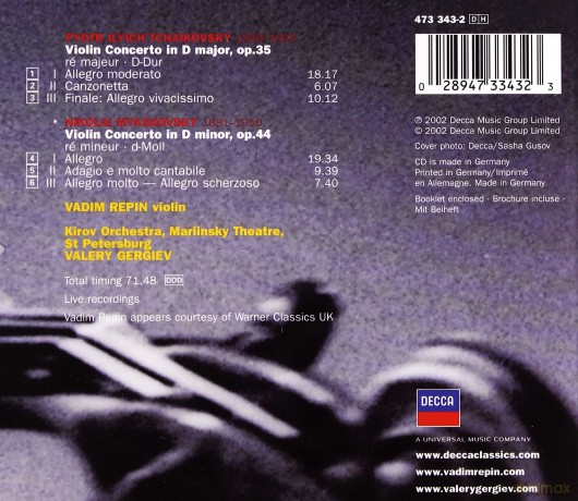 Gergiev - Kirov Orch: Repin Violin Ctos [CD]