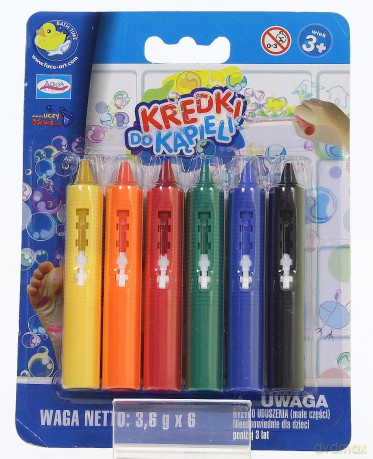 AQUA STUDIO Kredki do kąpieli 6 kol. 34011 [ZABAWKA]