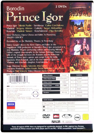Gergiev,Kirov Opera: Borodin:Prince Igor  [2DVD]