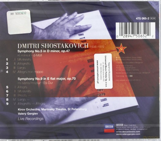 Gergiev/Kirov Orchestra: Shostakovich:Symphonies 5&9 [CD]
