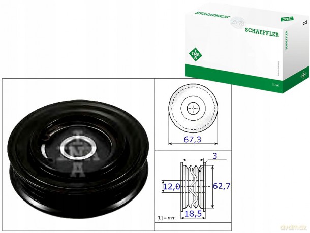 INA 531 0861 10 Rolka napinacza, pasek klinowy wielorowkowy Toyota