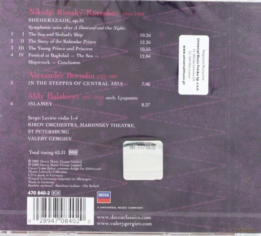 Gergiev-Kirov Orch.St,Petersburg: Rimsky-Korsakov Sheherazade [CD]