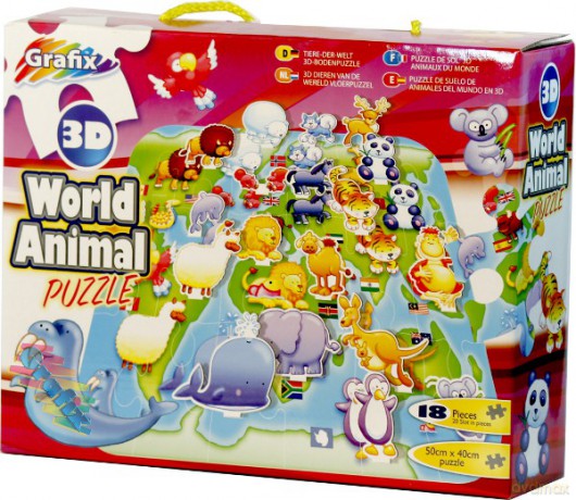 GRAFIX PUZZLE 3D ZWIERZĘTA ŚWIATA 12-0161 [PUZZLE]