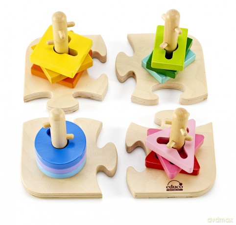 HAPE Kreatywna Układanka 4 haczyki E0411 [ZABAWKA]