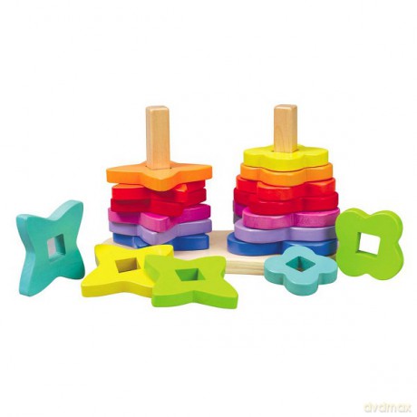 HAPE Podwójna Tęczowa Układanka E0406 [ZABAWKA]