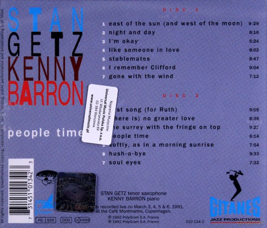 Stan Getz/ Kenny Barron: People Time [2CD]