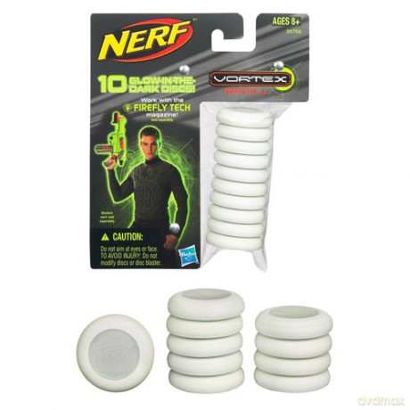 HASBRO Nerf Vortex Świecące Dyski 10 szt 39756 [GRA]