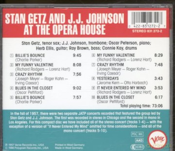 Getz/Johnson: At The Opera House [CD]