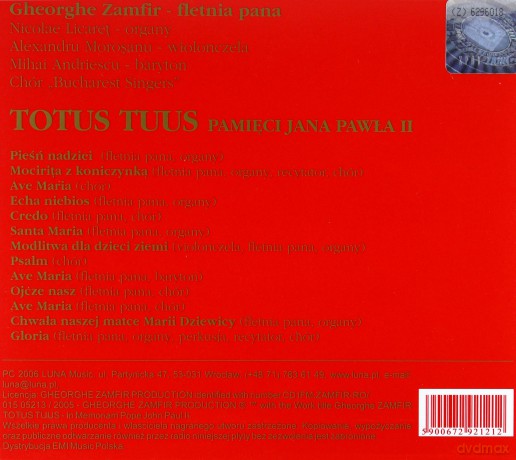 Gheorghe Zamfir: Totus Tuus Pamięci Jana Pawła II [CD]