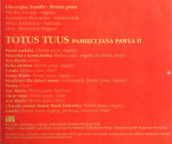 Gheorghe Zamfir: Totus Tuus Pamięci Jana Pawła II [CD]