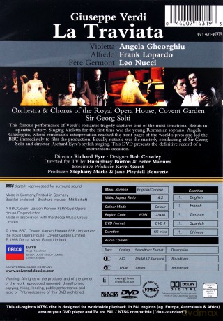 Gheorghiu/ Georg Solti: Verdi: La Traviata [DVD]