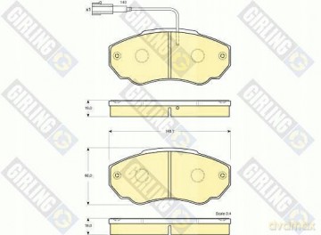 Zestaw klocków hamulcowych, hamulce tarczowe Girling 6115179 Peugeot Fiat Citroen
