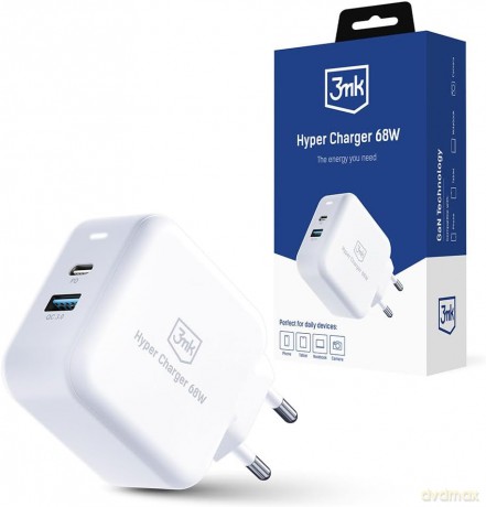 Ładowarka sieciowa 3mk Hyper Charger 68W biała