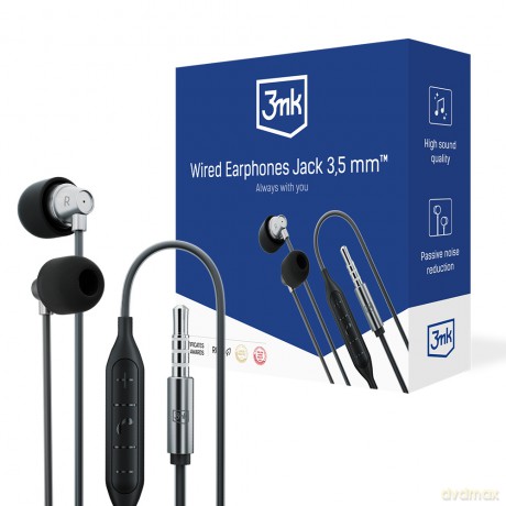 Słuchawki douszne 3mk Wired Earphones Jack 3,5 mm