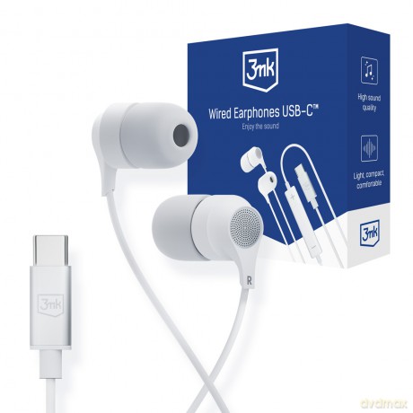 Słuchawki z mikrofonem 3mk Wired Earphones USB-C