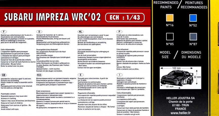 HELLER Subaru Impreza WRC 2002 80199 [MODELARSTWO]