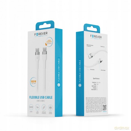 Forever kabel Flexible USB-C - USB-C 2,0 m 100W bi