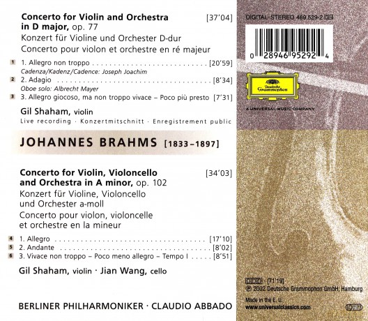 Gil Shaham: Brahms Violin Cto [CD]
