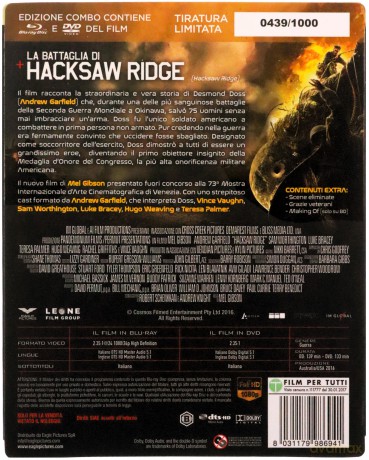 Hacksaw Ridge [Blu-Ray]+[DVD]