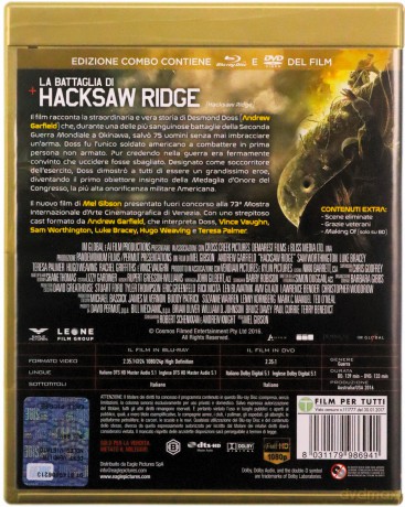 Hacksaw Ridge [Blu-Ray]+[DVD]