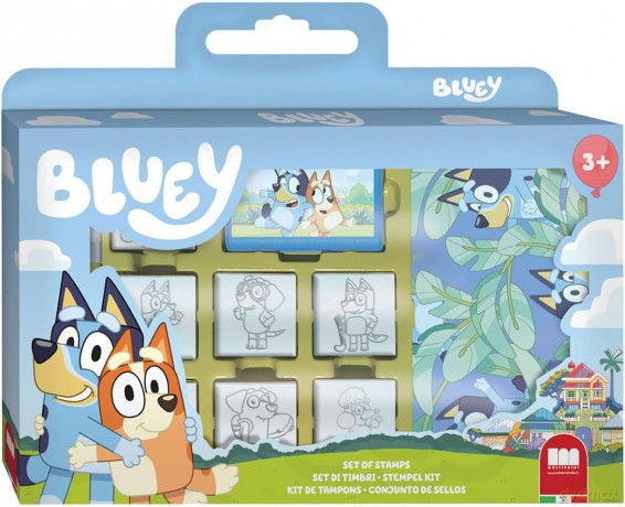Bluey - pieczątki w walizce 7szt