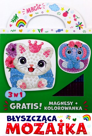 Błyszcząca mozaika 3w1 - Kotek i słonik