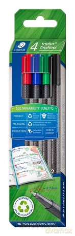 Cienkopis Triplus 0,3mm eco 4 kolory