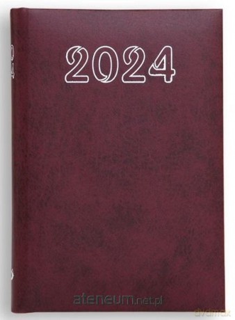 Kalendarz 2024 B7 Standard - bordowy [KALENDARZ]