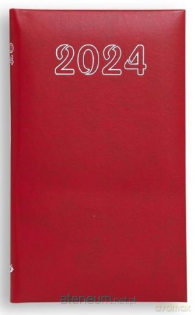 Kalendarz 2024 tygodniowy Standard - czerwony [KALENDARZ]