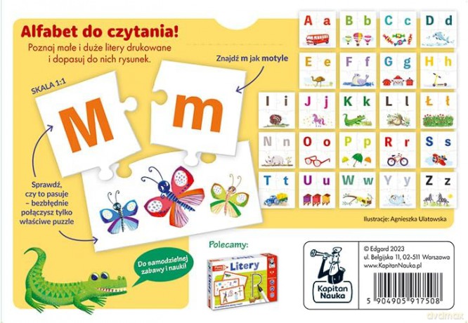 Kapitan nauka Puzzle edukacyjne Alfabet 3-6 lat