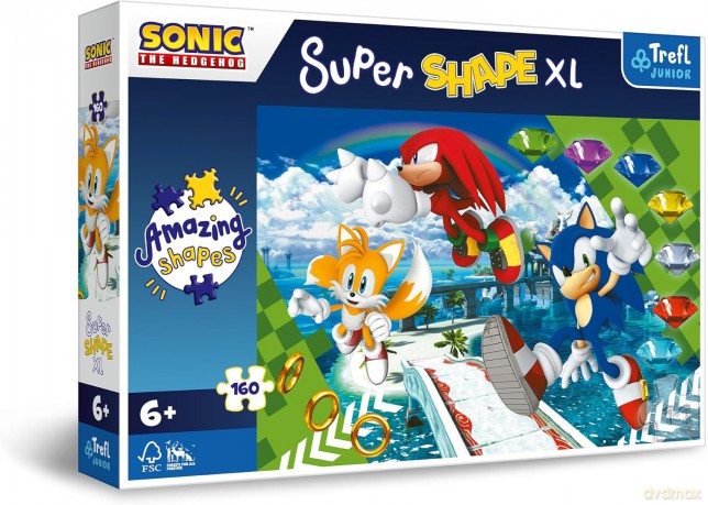 TREFL 160 el. Super Shape XL Wesoły Sonic [PUZZLE]