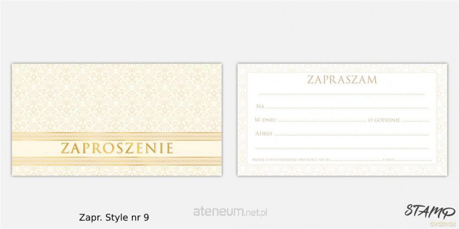 Zaproszenia Style wzór nr 09 10szt