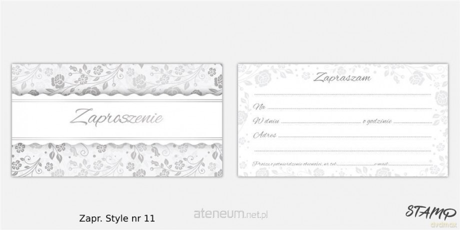 Zaproszenia Style wzór nr 11 10szt