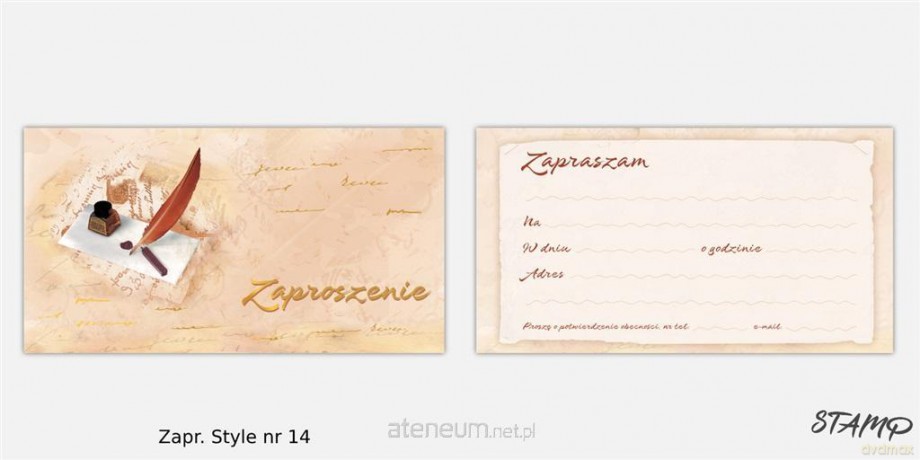 Zaproszenia Style wzór nr 14 10szt