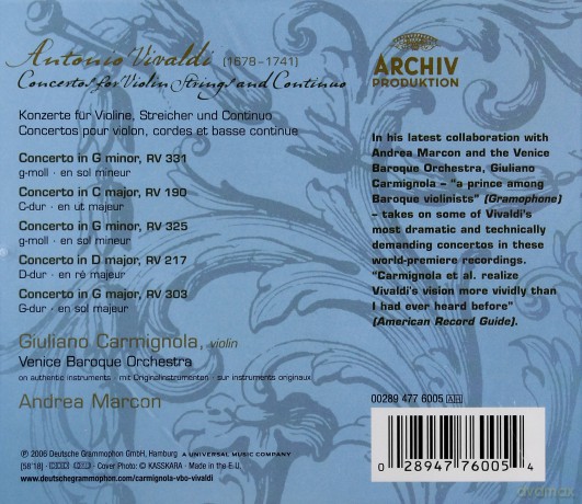 Giuliano Carmignola: Vivaldi [CD]