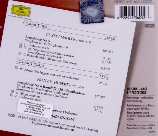 Giulini: Mahler Schubert [CD]