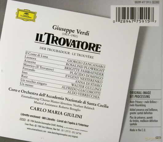 Giulini: Verdi:Il Trovatore Original Masters [2CD]