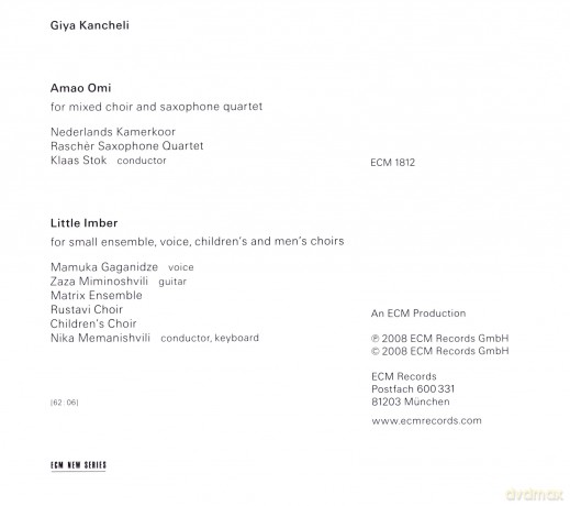 Giya Kancheli: Little Imber [CD]