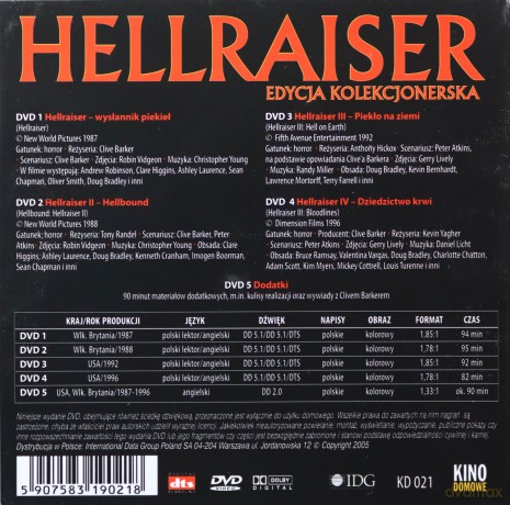 Hellraiser Kostka LeMarchanda [BOX] [5DVD]