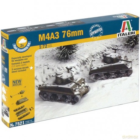 ITALERI M4A3 76mm 2x Fast Assemby Kit 7521 [MODELARSTWO]